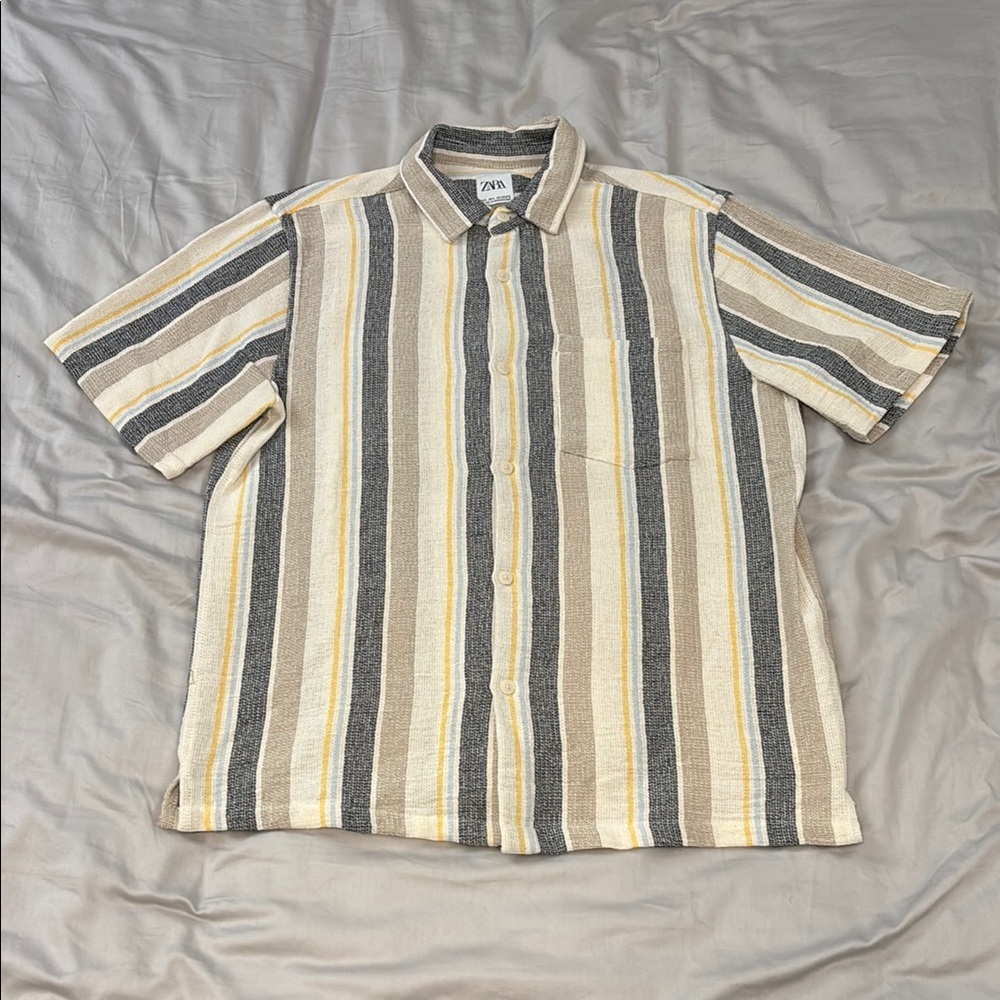Zara Striped Short Sleeve Shirt